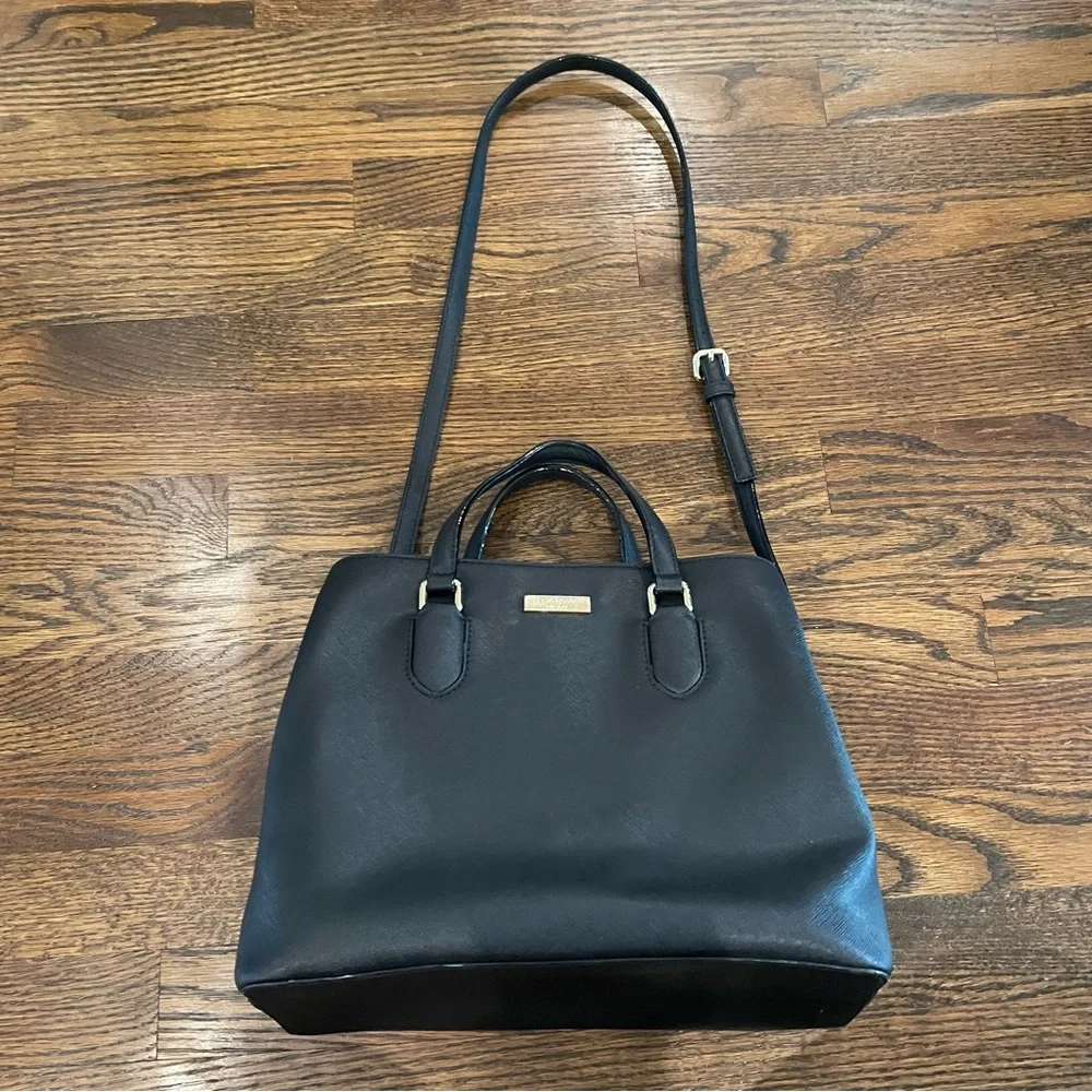 KATE SPADE Evangelie Laurel Way Black Leather Satchel